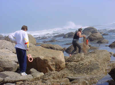 8. Keen (barmy) crayfish divers. They even caught some.