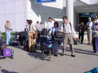 Arrival at Vic Falls Airport. This is the team that Saambou rewarded for a job well done.